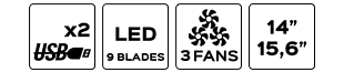usb2-9blades led-3fan-15pulgadas