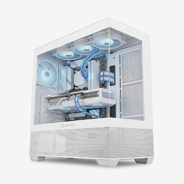 Revelat White Caja ATX gaming con frontal y lateral de Cristal Templado