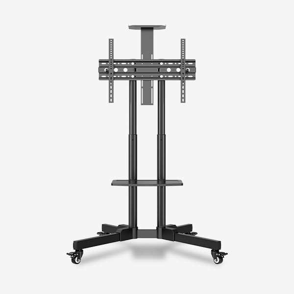 UNYKAch Soporte TV Móvil con 2 Estantes y Altura Regulable para Pantallas Planas y Curvas de 32- 75 Pulgadas (hasta 45 kg), VESA máx 600 x 400 mm